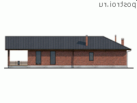 Y-247-1P проект одноэтажного дома из пеноблоков размером 27 на 24 - вид слева