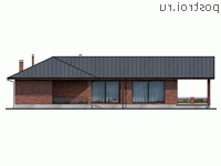 Y-247-1P проект одноэтажного дома из пеноблоков размером 27 на 24 - вид справа