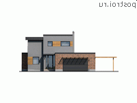 Y-250-1P проект двухэтажного коттеджа из пеноблоков с гаражом размером 15 на 24 - вид спереди