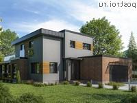 Y-250-1P проект двухэтажного коттеджа из пеноблоков с гаражом размером 15 на 24