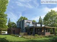 Y-250-1P проект двухэтажного коттеджа из пеноблоков с гаражом размером 15 на 24