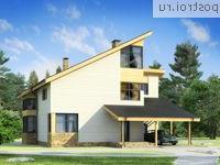 Y-258-1S проект двухэтажного каркасного коттеджа с мансардой и гаражом размером 17 на 13 