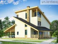 Y-258-1S проект двухэтажного каркасного коттеджа с мансардой и гаражом размером 17 на 13 