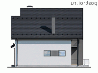 Y-264-1P проект двухэтажного дома из пеноблоков размером 15 на 13  - вид слева