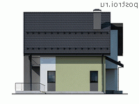 Y-264-1P проект двухэтажного дома из пеноблоков размером 15 на 13  - вид справа