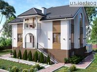 Y-267-1P проект двухэтажного дома из пеноблоков с цоколем размером 11 на 13