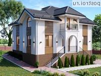 Y-267-1P проект двухэтажного дома из пеноблоков с цоколем размером 11 на 13