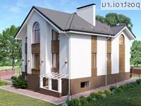Y-267-1P проект двухэтажного дома из пеноблоков с цоколем размером 11 на 13