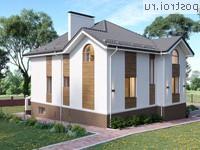 Y-267-1P проект двухэтажного дома из пеноблоков с цоколем размером 11 на 13