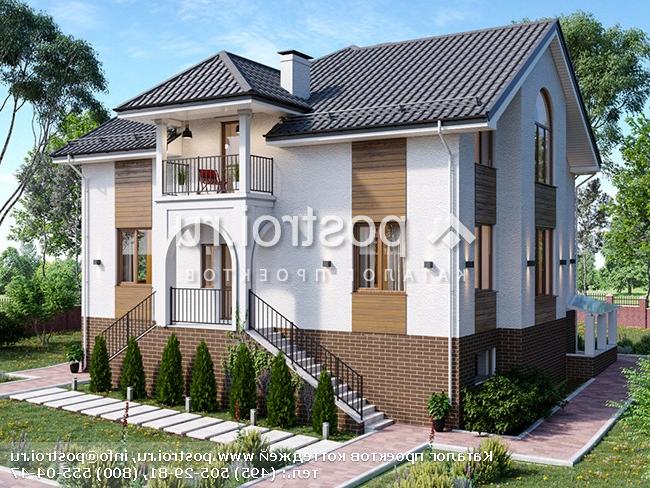 Y-267-1P проект двухэтажного дома из пеноблоков с цоколем размером 11 на 13