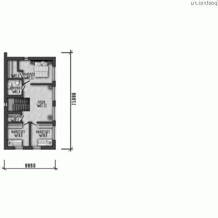 Y-284-1P проект двухэтажного дома из пеноблоков с гаражом размером 25 на 13 - 2-й этаж