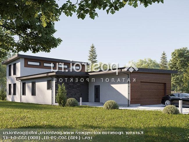 Y-284-1P проект двухэтажного дома из пеноблоков с гаражом размером 25 на 13