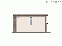 Y-284-1P проект двухэтажного дома из пеноблоков с гаражом размером 25 на 13 - вид сзади