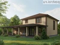 Y-293-1P проект двухэтажного дома из пеноблоков с гаражом размером 18 на 17