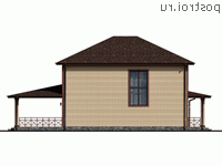 Y-293-1P проект двухэтажного дома из пеноблоков с гаражом размером 18 на 17 - вид справа