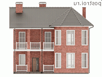 Y-307-1P проект трехэтажного коттеджа из пенобетона размером 12 на 14 - вид спереди