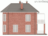 Y-307-1P проект трехэтажного коттеджа из пенобетона размером 12 на 14 - вид слева