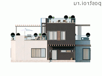 Y-317-1P проект трехэтажного дома из пенобетона размером 15 на 18 - вид спереди