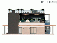 Y-317-1P проект трехэтажного дома из пенобетона размером 15 на 18 - вид слева