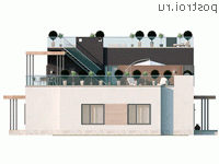 Y-317-1P проект трехэтажного дома из пенобетона размером 15 на 18 - вид справа