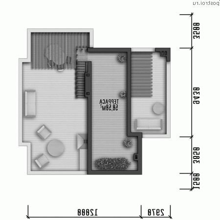 Y-317-1P проект трехэтажного дома из пенобетона размером 15 на 18 - эксплуатируемая кровля