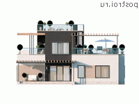Y-317-1P проект трехэтажного дома из пенобетона размером 15 на 18 - вид сзади