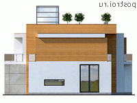 Y-362-1P проект трехэтажного дома из газобетона с гаражом размером 16 на 16 - вид слева Y-362-1P проект трехэтажного дома из газобетона с гаражом размером 16 на 16 - вид слева