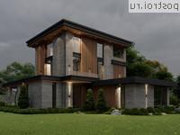 Y-446-1P проект трехэтажного дома из газобетона с гаражом размером 20 на 25