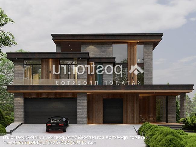 Y-446-1P проект трехэтажного дома из газобетона с гаражом размером 20 на 25