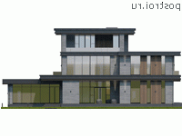 Y-446-1P проект трехэтажного дома из газобетона с гаражом размером 20 на 25 - вид справа