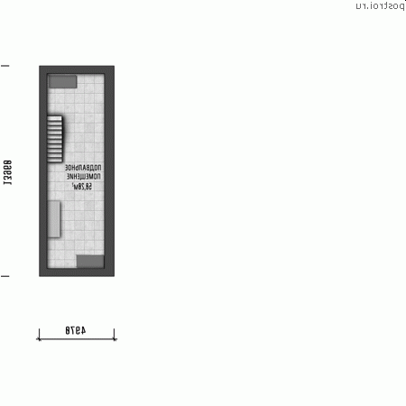 Y-598-1P проект трехэтажного дома из газобетона с подвалом и мансардой и гаражом размером 23 на 19 - подвал