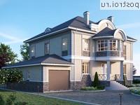 Y-598-1P проект трехэтажного дома из газобетона с подвалом и мансардой и гаражом размером 23 на 19