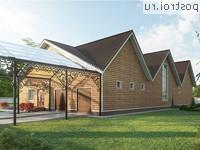 Y-974-1P проект одноэтажного дома из газобетона с мансардой и гаражом размером 32 на 25 