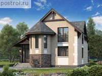 N-124-1P проект двухэтажного коттеджа из газобетона размером 14 на 9 