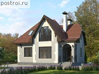 N-129-1P проект одноэтажного коттеджа из газобетона с мансардой размером 9 на 10 