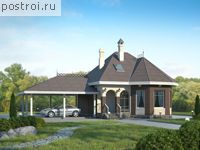 N-142-1P проект двухэтажного дома из газобетона с гаражом размером 9 на 8 