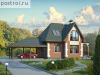 N-158-1P проект двухэтажного коттеджа из пеноблоков с гаражом размером 9 на 11 