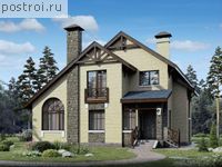 N-170-1P проект двухэтажного дома из пеноблоков размером 12 на 12 