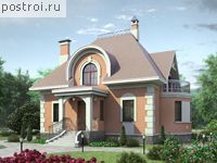 N-202-1K проект одноэтажного дома из кирпича с мансардой размером 16 на 12 