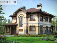 N-212-1K проект двухэтажного дома из кирпича размером 14 на 14 