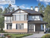 N-257-1P проект двухэтажного коттеджа из пеноблоков размером 14 на 14