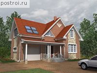 O-160-1K проект двухэтажного дома из кирпича с гаражом размером 10 на 14 