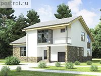 O-209-1P проект двухэтажного дома из пенобетона размером 11 на 15 