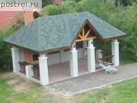 P-030-1P проект одноэтажной беседки из пеноблока размером 5 на 7 