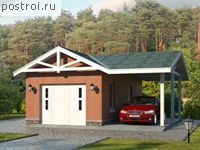 P-037-1P проект одноэтажного гаража из пеноблока размером 8 на 7 