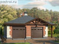 P-058-1P проект одноэтажного гаража из пеноблока размером 9 на 9