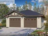 P-060-1P проект одноэтажного гаража из пеноблока размером 9 на 7
