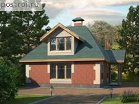 P-087-1P проект одноэтажной бани из пеноблока с мансардой размером 7 на 9 