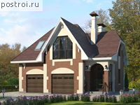 P-127-1P проект одноэтажного коттеджа из газобетона с мансардой и гаражом размером 9 на 10