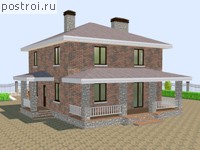 P-135-2P проект двухэтажного дома из газобетона размером 10 на 9 